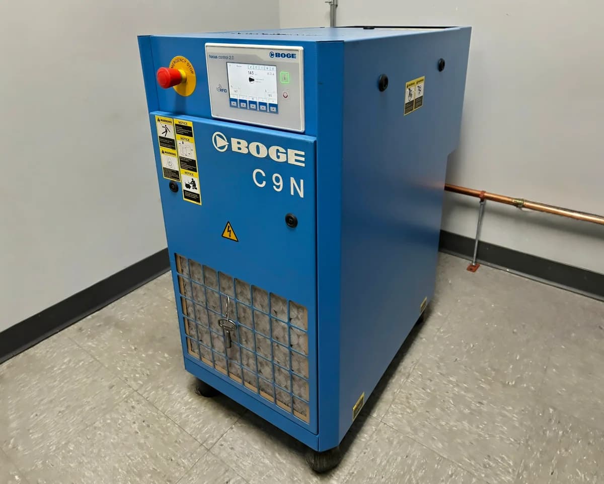 BOGE C9N Rotary Screw Compressor installed at Graphic Production Facility in Minneapolis, MN