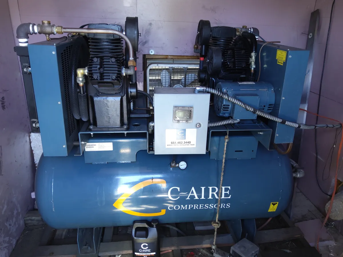 C-Aire 7.5 HP 120 Gal Duplex installed at Auto Body Collision Center