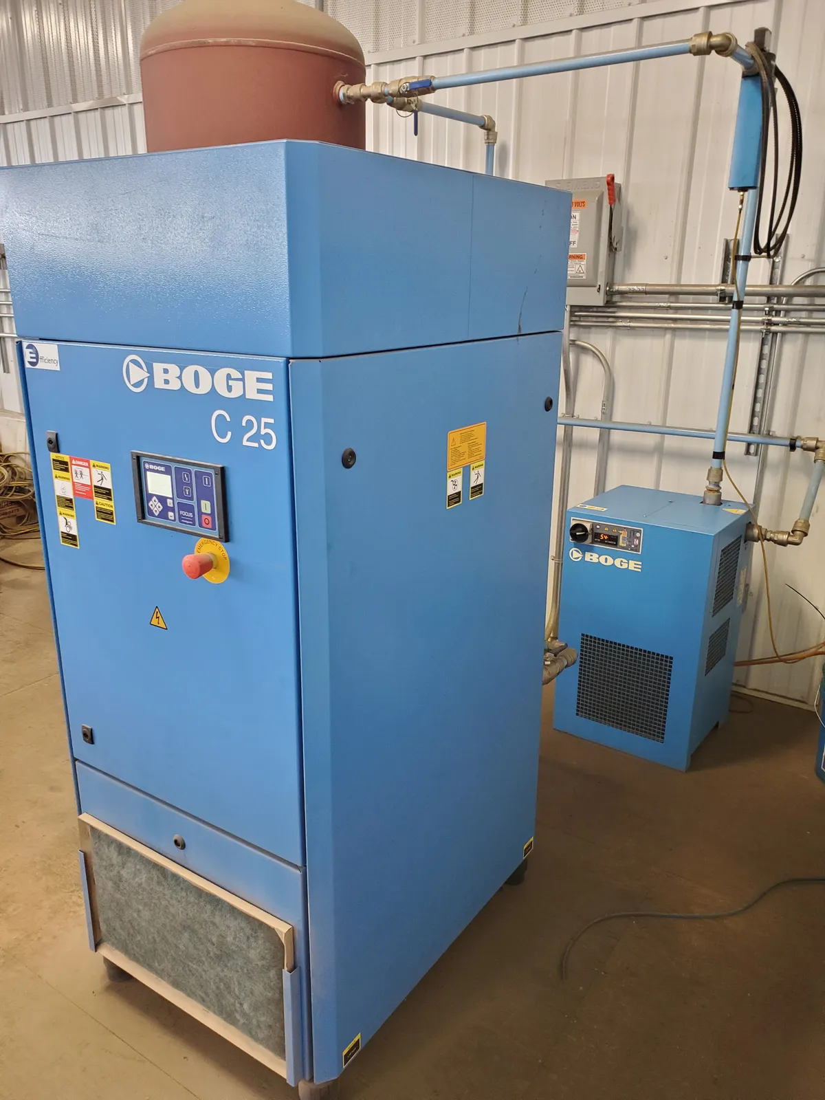 BOGE C25 Rotary Screw installed at Commercial Truck Upfitting Facility