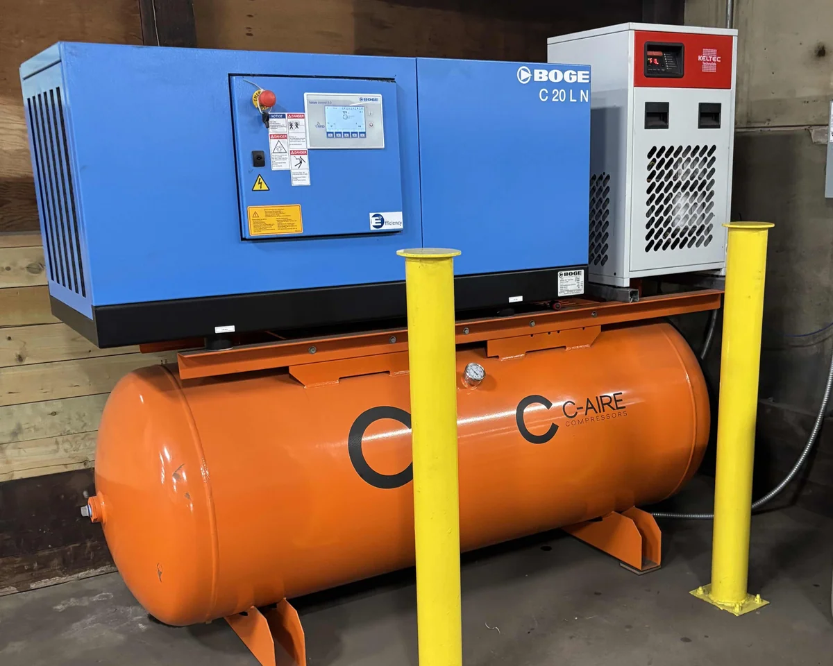 BOGE C20LN Rotary Screw Compressor installed at Farm Operation in Clear Lake, MN