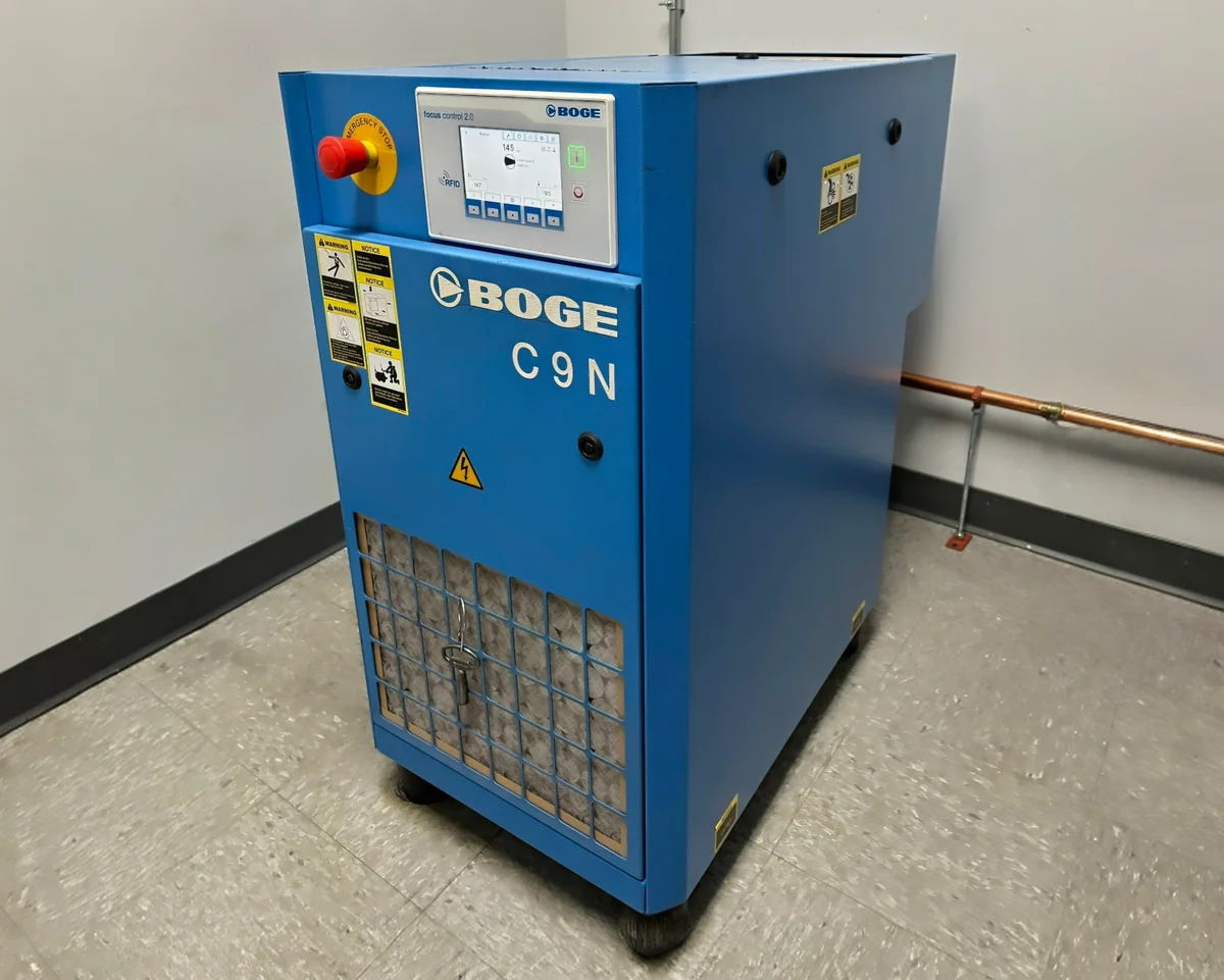 BOGE C9N Rotary Screw Compressor installed at Graphic Production Facility in Minneapolis, MN